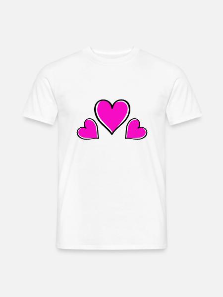herz love - Männer T-Shirt - Weiß