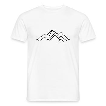 Gebirge Lineart - Männer T-Shirt - Weiß - Vorne - AI Model Male 178 dark (178cm)