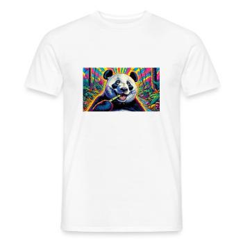Panda high wie verdammt - Männer T-Shirt - Weiß - Vorne - AI Model Male 178 dark (178cm)