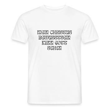 Christus Bewusstsein 70s Vibes - Männer T-Shirt - Weiß - Vorne - AI Model Male 178 dark (178cm)