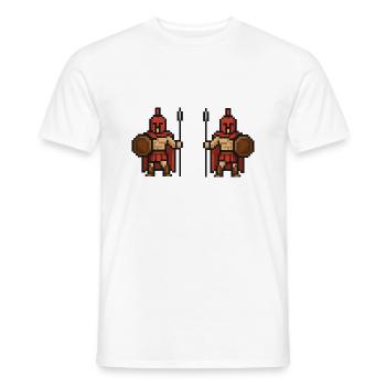 Spartan Pixel 2 - T-shirt homme - blanc - Devant - AI Model Male 178 dark (178cm)