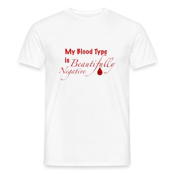 Blood Type B- - Men's T-Shirt - white - Front - AI Model Male 178 dark (178cm)