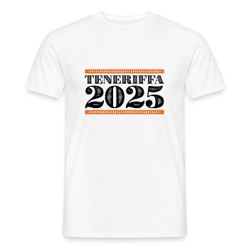 Tenerife 2025 - Men's T-Shirt - white - Front - AI Model Male 178 dark (178cm)