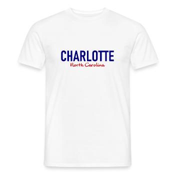 Charlotte - North Carolina - United States of Amer - Men's T-Shirt - white - Front - AI Model Male 178 dark (178cm)