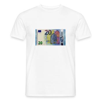 20 Euros - Men's T-Shirt - white - Front - AI Model Male 178 dark (178cm)