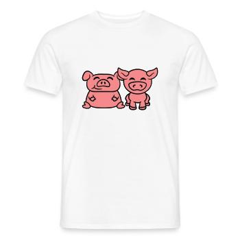 2 Kleine Süße Baby Ferkel Schweinchen - Männer T-Shirt - Weiß - Vorne - AI Model Male 178 dark (178cm)