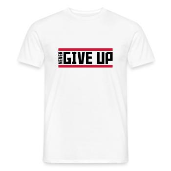 ne jamais abandonner les barres rouges cool ne jamais abandonner lo - T-shirt homme - blanc - Devant - AI Model Male 178 dark (178cm)