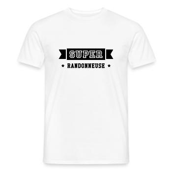 Randonnée / Randonneur / Randonneuse / Alpinisme - T-shirt homme - blanc - Devant - AI Model Male 178 dark (178cm)
