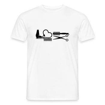 Friseur-Werkzeuge / Hair Stylist Tools (B 1c) - Männer T-Shirt - Weiß - Vorne - AI Model Male 178 dark (178cm)