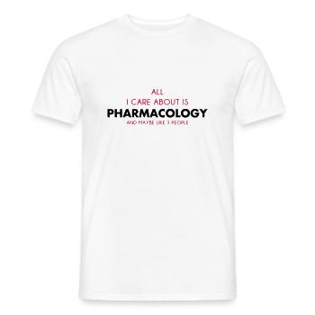 all i care about is pharmacology - Men's T-Shirt - white - Front - AI Model Male 178 dark (178cm)
