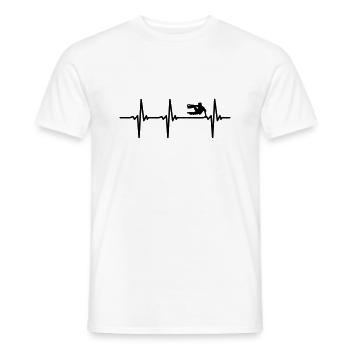 Heartbeat Parkour EKG - Men's T-Shirt - white - Front - AI Model Male 178 dark (178cm)