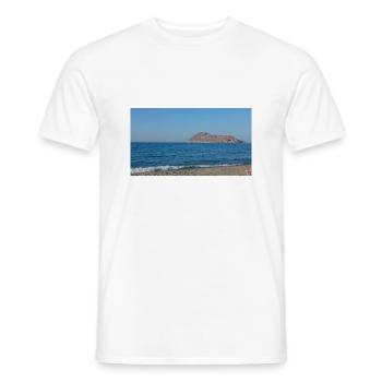 Paysage grec - T-shirt homme - blanc - Devant - AI Model Male 178 dark (178cm)