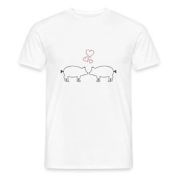 Pigs in Love - Männer T-Shirt - Weiß - Vorne - AI Model Male 178 dark (178cm)