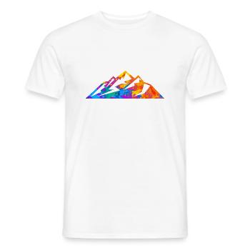 Mountains Mountaineers Hiking Splash Silhouette - Men's T-Shirt - white - Front - AI Model Male 178 dark (178cm)