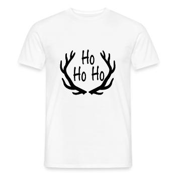 Reindeer HO HO HO - Men's T-Shirt - white - Front - AI Model Male 178 dark (178cm)