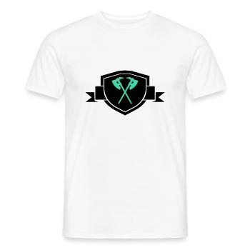Äxte Wappen - Männer T-Shirt - Weiß - Vorne - AI Model Male 178 dark (178cm)