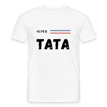 super tata - t-shirt assorti - T-shirt homme - blanc - Devant - AI Model Male 178 dark (178cm)