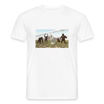 Gorilles avec sculpture de penseur - T-shirt homme - blanc - Devant - AI Model Male 178 dark (178cm)