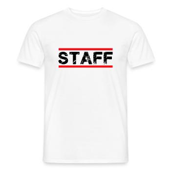 staff - Männer T-Shirt - Weiß - Vorne - AI Model Male 178 dark (178cm)
