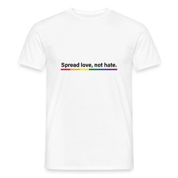 Spread love, not hate - Men's T-Shirt - white - Front - AI Model Male 178 dark (178cm)