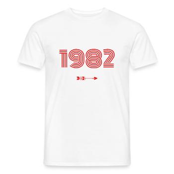 Jahrgang 1982 - Männer T-Shirt - Weiß - Vorne - AI Model Male 178 dark (178cm)