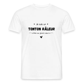 Je suis un tonton râleur mais au grand cœur - T-shirt homme - blanc - Devant - AI Model Male 178 dark (178cm)