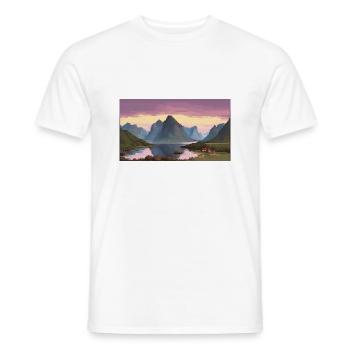 Îles Lofoten, Norvège - Pixel Art - T-shirt homme - blanc - Devant - AI Model Male 178 dark (178cm)