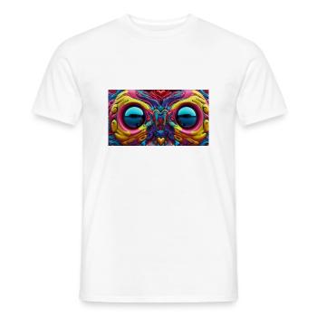 Colorful Owl - Männer T-Shirt - Weiß - Vorne - AI Model Male 178 dark (178cm)