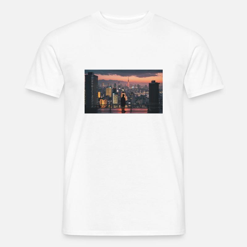 LofiCityView - Männer T-Shirt - Weiß