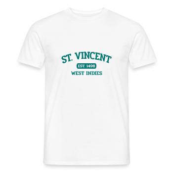 Saint Vincent - Kingstown - Caribbean - West Indies - Men's T-Shirt - white - Front - AI Model Male 178 dark (178cm)