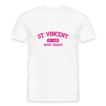 Saint Vincent - Kingstown - Caribbean - West Indies - Men's T-Shirt - white - Front - AI Model Male 178 dark (178cm)