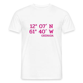 Grenada Coordinates - Koordinaten - Karibik - Männer T-Shirt - Weiß - Vorne - AI Model Male 178 dark (178cm)