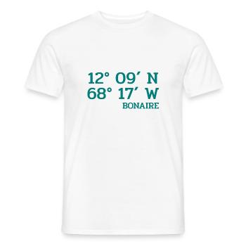 Bonaire Coordinates - Coordinates - Caribbean - Men's T-Shirt - white - Front - AI Model Male 178 dark (178cm)