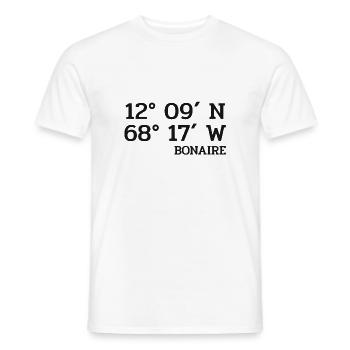 Bonaire Coordinates - Coordinates - Caribbean - Men's T-Shirt - white - Front - AI Model Male 178 dark (178cm)