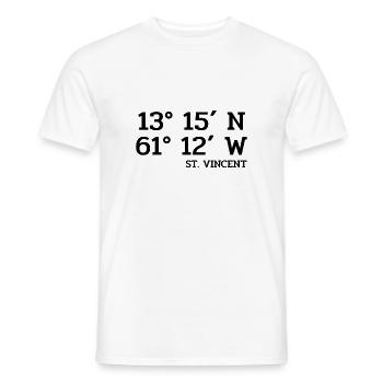 Coordonnées Saint-Vincent - Koordinaten West Indies - T-shirt homme - blanc - Devant - AI Model Male 178 dark (178cm)