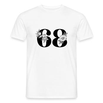 Number 68 Black Floral - 68th Floral Birthday - Men's T-Shirt - white - Front - AI Model Male 178 dark (178cm)