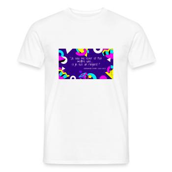 Bernard tapie répond - T-shirt homme - blanc - Devant - AI Model Male 178 dark (178cm)