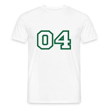 Numéro 4 sport vert - T-shirt homme - blanc - Devant - AI Model Male 178 dark (178cm)