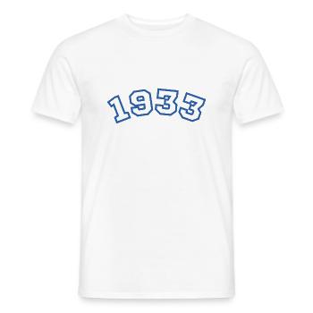 1933 bleu sport - T-shirt homme - blanc - Devant - AI Model Male 178 dark (178cm)
