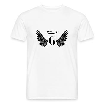 Nummer 6 Engel - Flügel zum 6. Geburtstag - Männer T-Shirt - Weiß - Vorne - AI Model Male 178 dark (178cm)