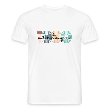 1990 vintage rétro - T-shirt homme - blanc - Devant - AI Model Male 178 dark (178cm)