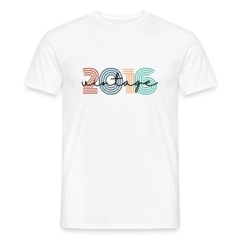 2016 vintage rétro - T-shirt homme - blanc - Devant - AI Model Male 178 dark (178cm)