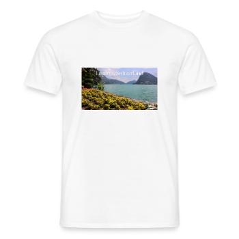 Lugano, Switzerland - Men's T-Shirt - white - Front - AI Model Male 178 dark (178cm)
