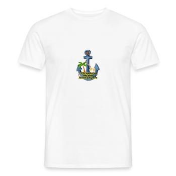 Wir ankern bei den Inselcampern - Männer T-Shirt - Weiß - Vorne - AI Model Male 178 dark (178cm)