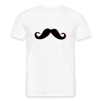 Funky Mustache - Männer T-Shirt - Weiß - Vorne - AI Model Male 178 dark (178cm)