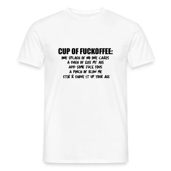 Tasse Fuckoffee - Männer T-Shirt - Weiß - Vorne - AI Model Male 178 dark (178cm)
