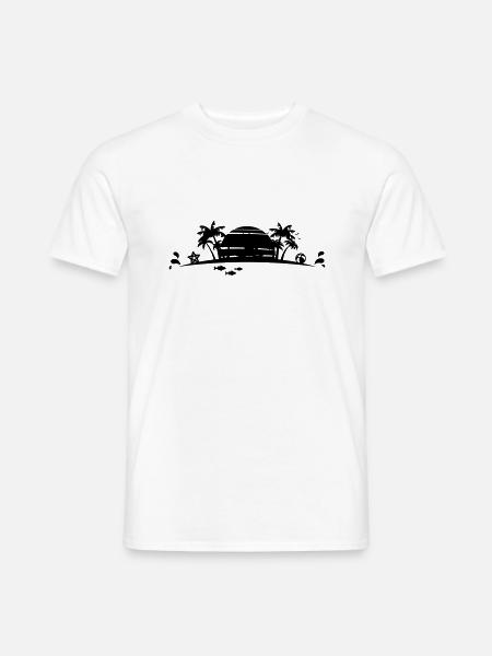 Sommer - Palmen Strand - Männer T-Shirt - Weiß