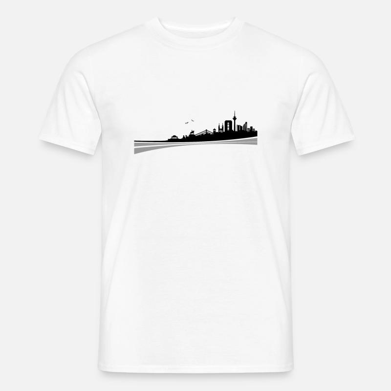 Skyline - Düsseldorf - Männer T-Shirt - Weiß