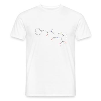 Penicillin Molekül - Farbige Strukturformel - Männer T-Shirt - Weiß - Vorne - AI Model Male 178 dark (178cm)