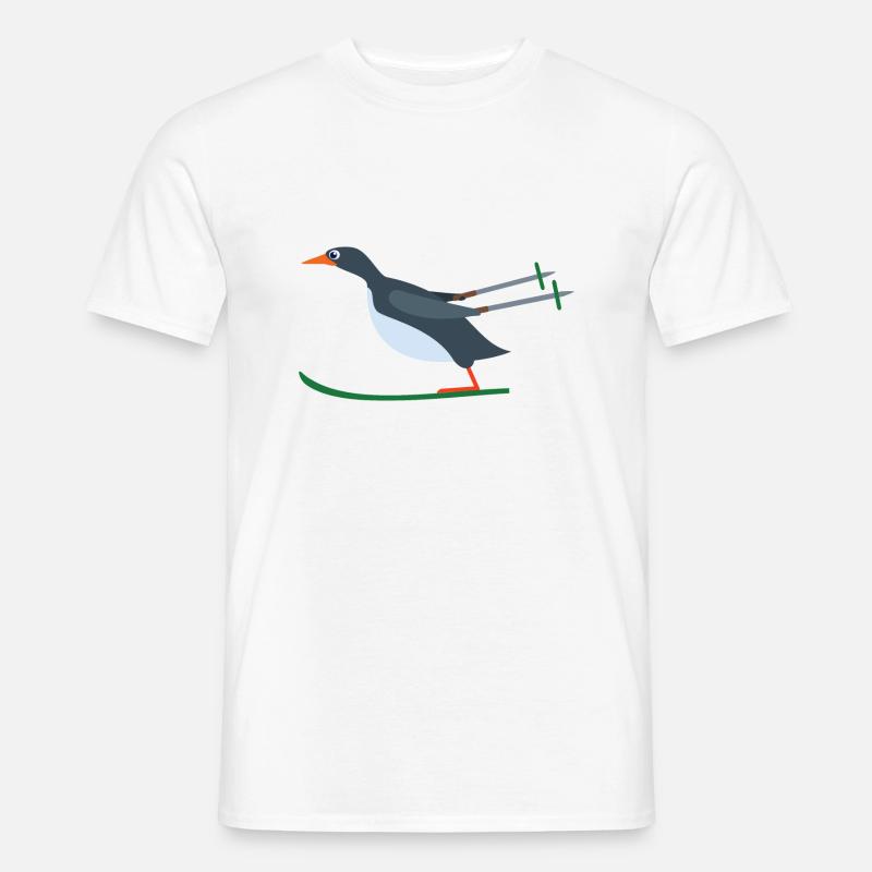Pinguin Ski - Männer T-Shirt - Weiß